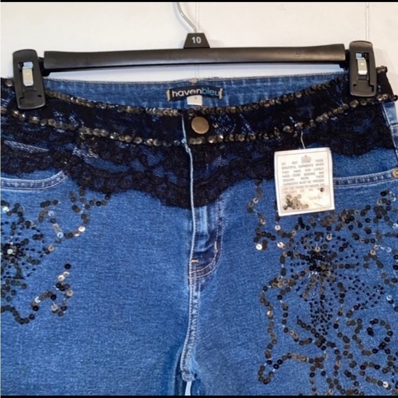 Vintage Haven Bleu Embellished Jeans NWT size 6 - Picture 7 of 7